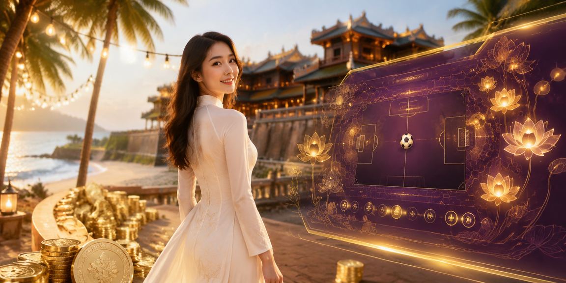 Người dùng tại Huế trong trang phục áo dài tham gia trải nghiệm cá cược và casino trực tuyến